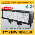 Manufacture 17" 216W 18360LM waterproof blue led light bar